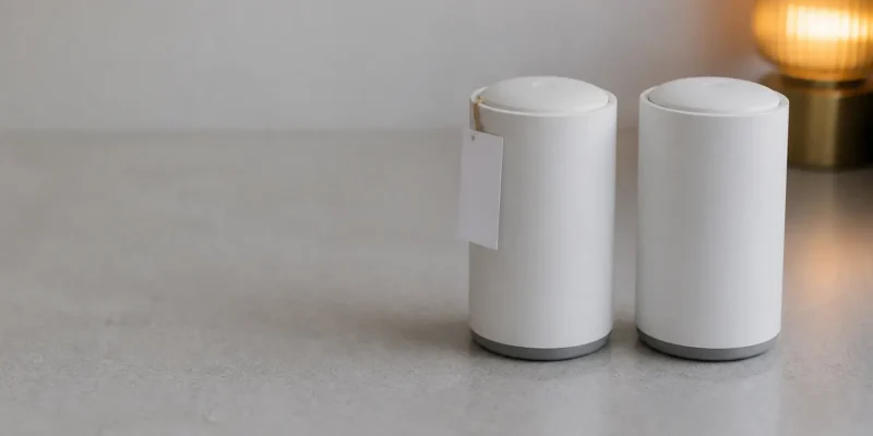 Two nearly identical products side by side, one tagged